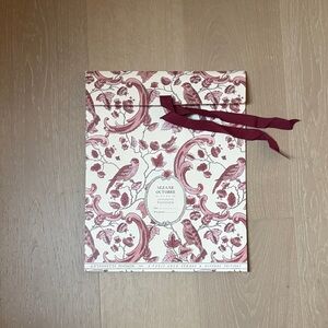 Sezane Burgundy and Cream Gift Bag